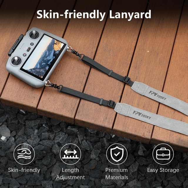 Detalle de FPVtosky cordino da collo in pelle PU per DJI RC / RC 2 / RC Pro / RC Plus