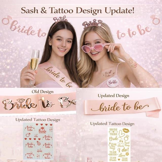 Thumbnail 6 de PAWARSO Set addobbi addio al nubilato da 41 pezzi: fascia sposa, velo, tiara, occhiali e accessori foto