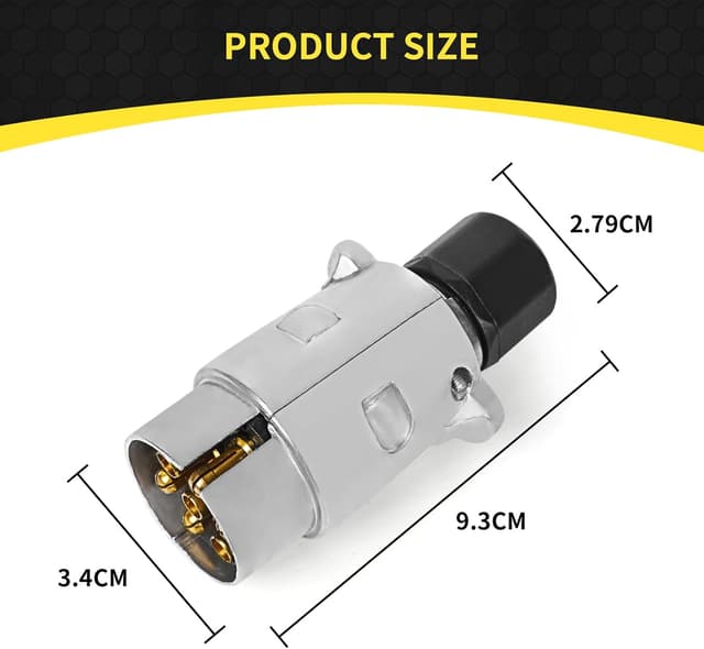Thumbnail 1 de Yuanjoy 7-poliger Anhängerstecker Metall 12V