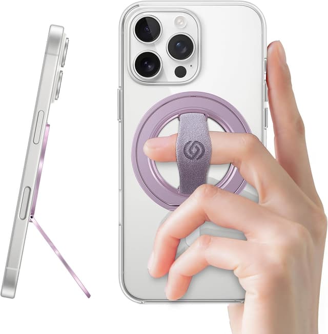 Thumbnail 6 de EWA MagOne 3rd Gen MagSafe-compatible phone grip stand with finger strap (Silver)