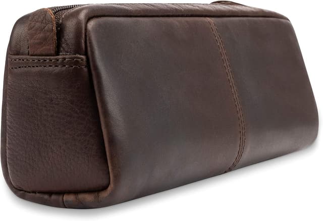 Detalle de LEABAGS Leder Federmäppchen „Indiana Tech“ (groß, Echtleder) in Mocca