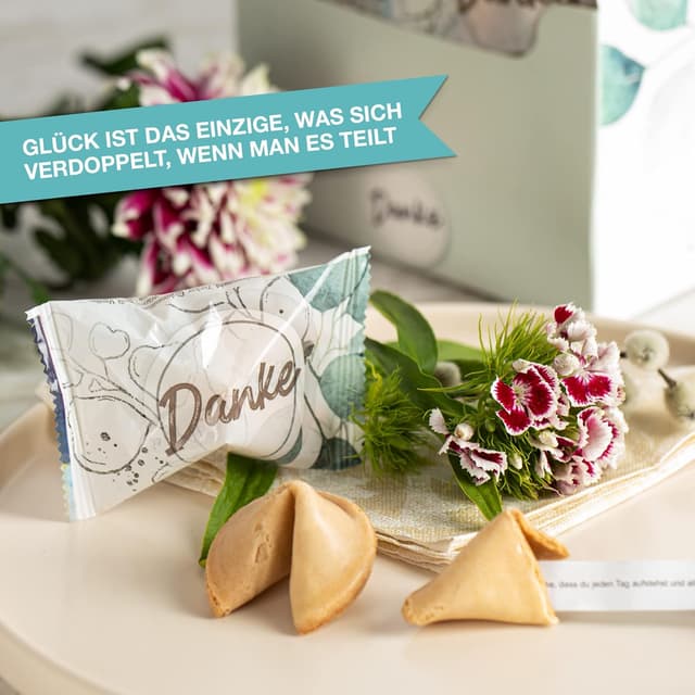 Thumbnail 6 de FOOD crew 60 Glückskekse „Danke“ – vegane Glückskekse in Geschenkbox, einzeln verpackt