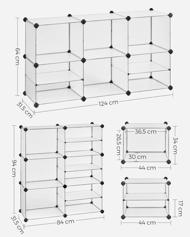 Detalle de SONGMICS LPC36W Scaffale 9 scomparti