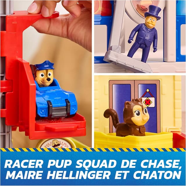 Detalle de Paw Patrol Pat Patrouille – Poste de Police Pup Squad Search & Rescue Mission (voiture + figurines à collectionner)