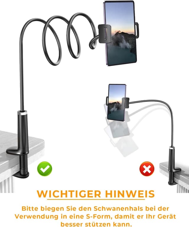 Thumbnail 6 de Schwanenhals Tablet Bett Halterung 360°