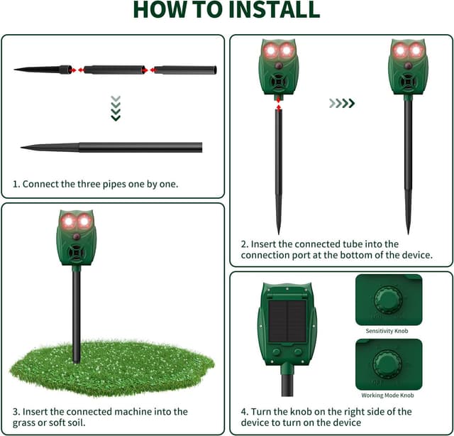 Detalle de VxoDhuuo Cat Repellent ultrasonic 8 m