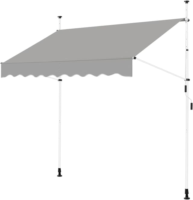 Detalle 2 de Yaheetech Tenda da sole per balcone e veranda con telo retrattile, telaio telescopico e manovella 200 x 120 cm beige
