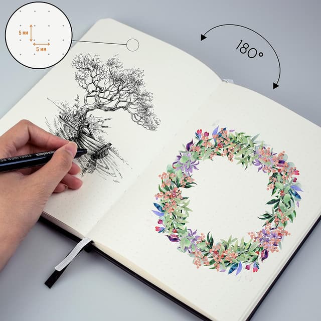 Detalle de STATIONERY ISLAND Carnet A5 pointillé turquoise à reliure cartonnée (180 pages, 120 g/m²)