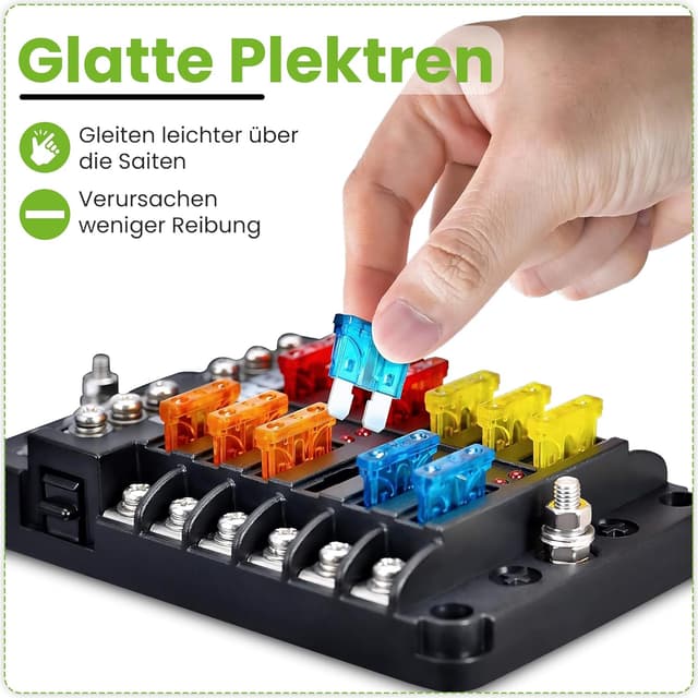 Detalle 2 de Offgridtec 12-fach Sicherungshalter mit LED-Anzeige, LED-Fehlererkennung und PBT-Gehäuse (inkl. 24 Flachsicherungen)