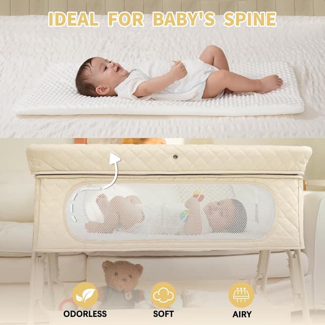 Thumbnail 5 de Kiniew Baby Crib 4-Height Adjustable Bassinet