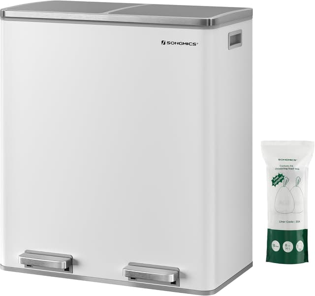 Detalle de SONGMICS LTB60WT pattumiera 2 scomparti, 2x30 L