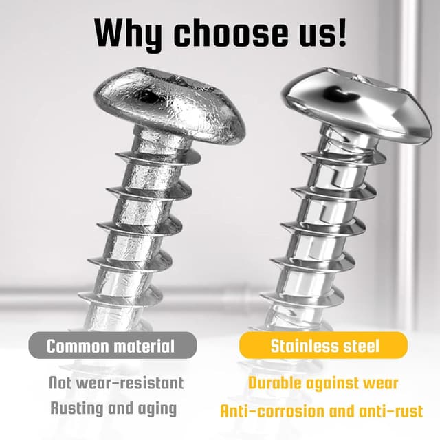 Detalle de BACSHBY M4x12 mm selbstschneidende Torx-Flachkopfschrauben (Edelstahl, 50 Stück)