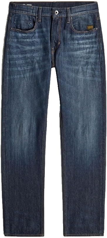 Detalle de G-STAR Mosa Straight Jeans für Herren – gerade geschnittene Jeans mit Hosenschlitz-Reißverschluss