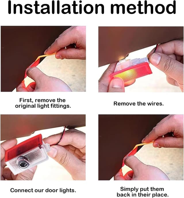 Detalle 2 de Krewua 4 pcs Car Door Lights – plug-and-play entrance logo puddle lights for selected Mercedes classes