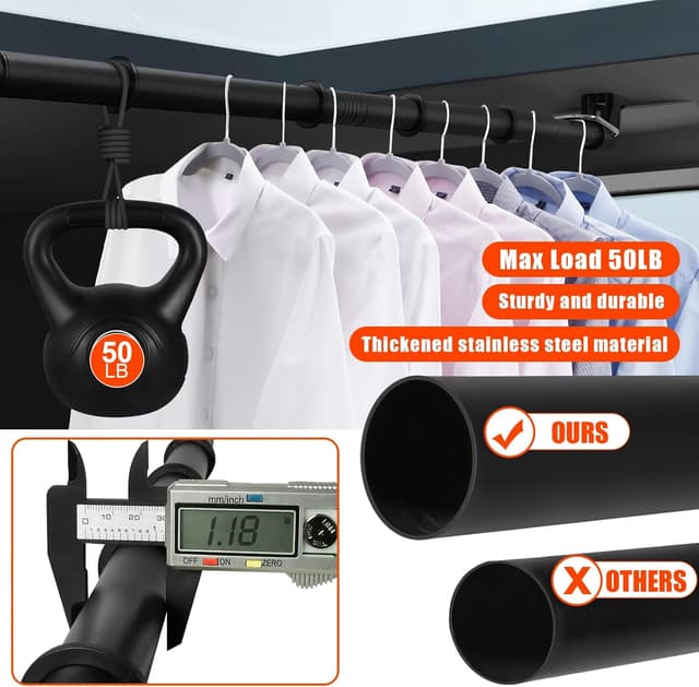 Thumbnail 3 de Car Clothes Hanger Bar 30-63 in