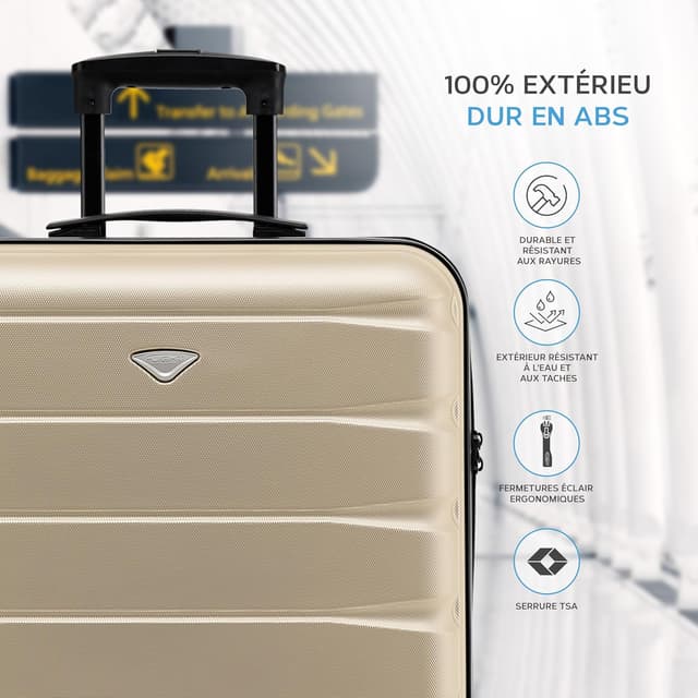 Detalle de Flight Knight Valigie rigida in ABS con 4 ruote Flight Knight, bagaglio a mano grande 56x45x25 cm