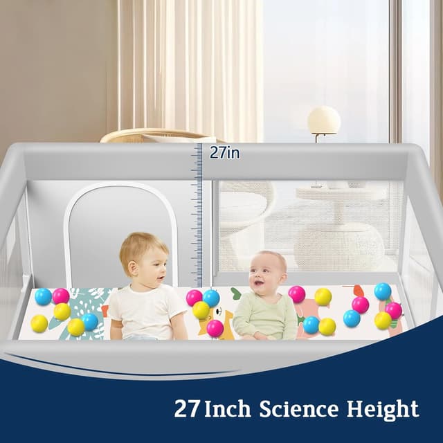 Thumbnail 6 de Baby Playpen 50x50 Inch with Mat 🚼