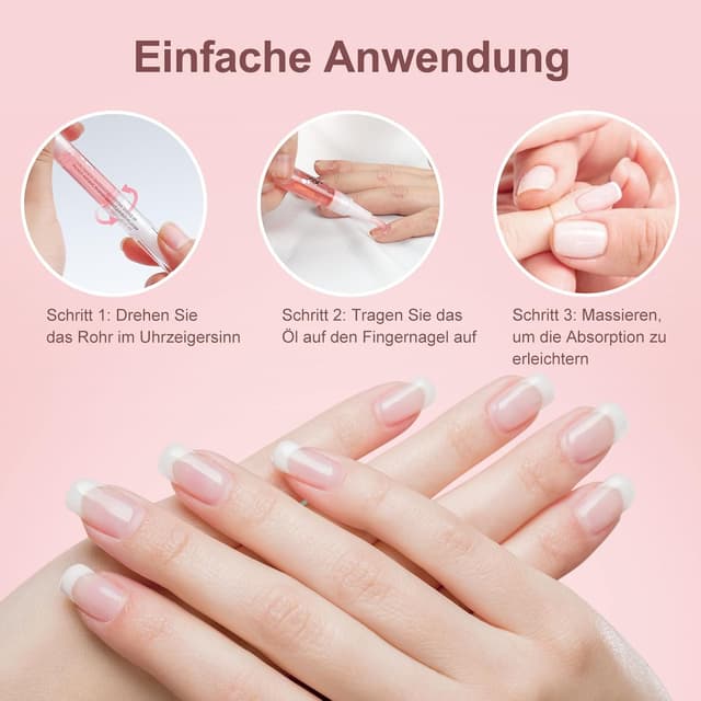 Detalle de AISEELY Nagelöl Stift (Cuticle Oil) – Set mit 8 Nagelhaut-Ölstiften für gepflegte, weniger trockene Nägel