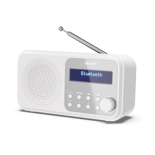 Detalle 2 de Sharp DR-P420 radio portátil DAB/DAB+ y Bluetooth 5.0 con pantalla LCD (2W RMS) en blanco