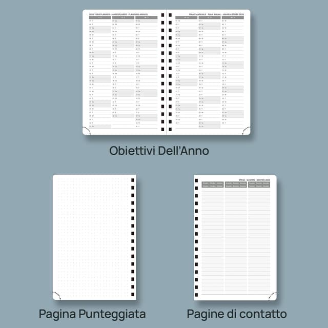 Detalle de POPRUN Agenda 2026 Giornaliera con righello, copertina rigida 21,5 x 14,5 cm (viola chiaro)