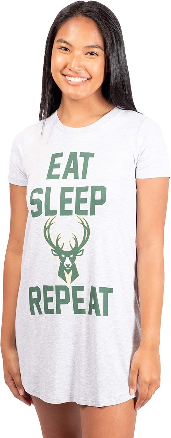 Detalle de Ultra Game Women’s NBA Official Super Soft Sleepwear Pajama Loungewear Tee Nightgown