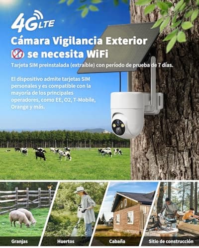 Detalle de SEHMUA Cámara de vigilancia 4G exterior 2K