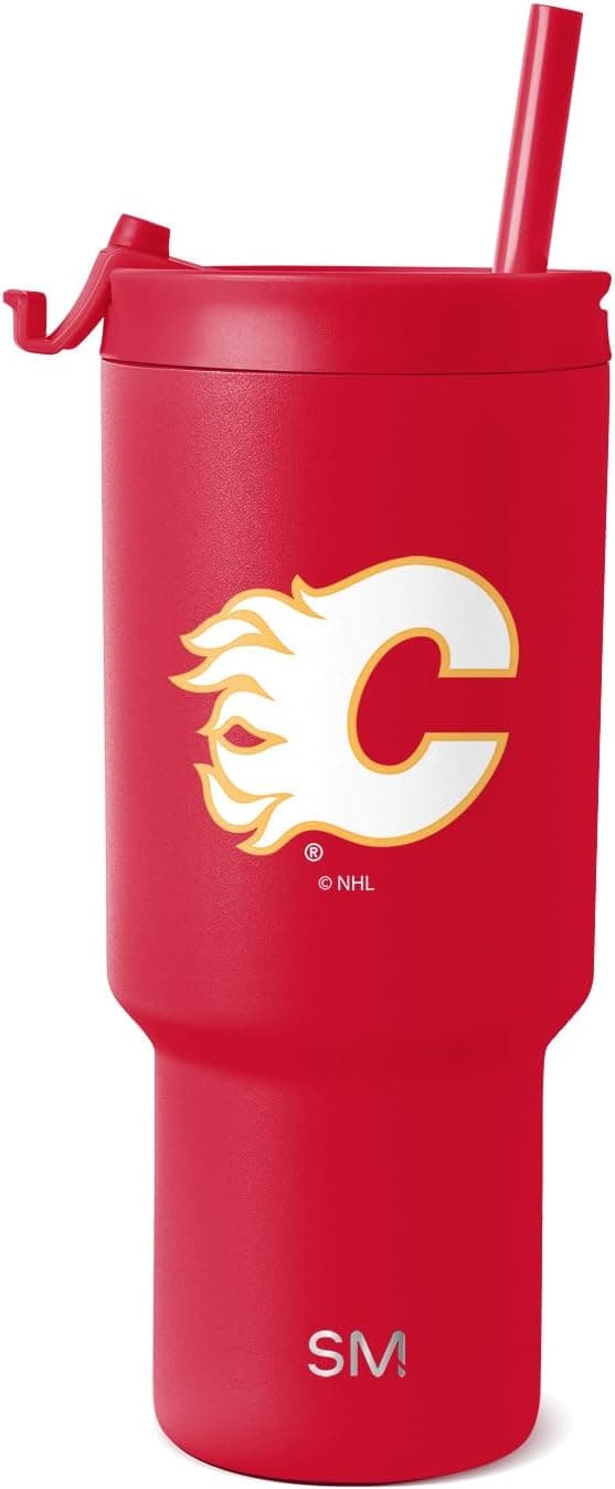 Detalle de Simple Modern Officially Licensed NHL 30 oz Tumbler with Flip Lid and Straws (Trek Collection)