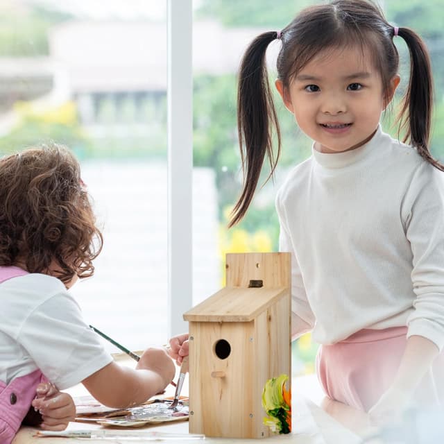 Detalle de Nichoir d’extérieur pour oiseaux à assembler Relaxdays – trou d’envol de 32 mm