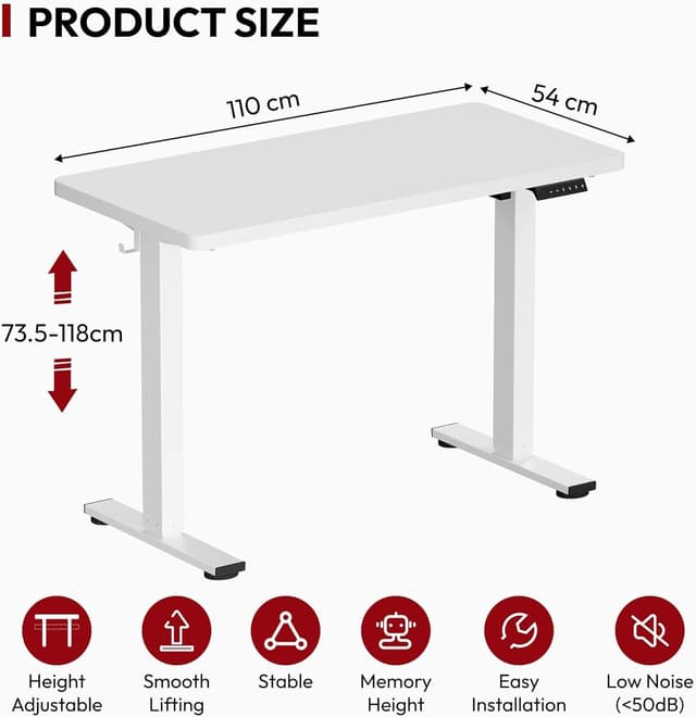 Thumbnail 2 de SANODESK QS-Gaming escritorio elevable 110x54 cm