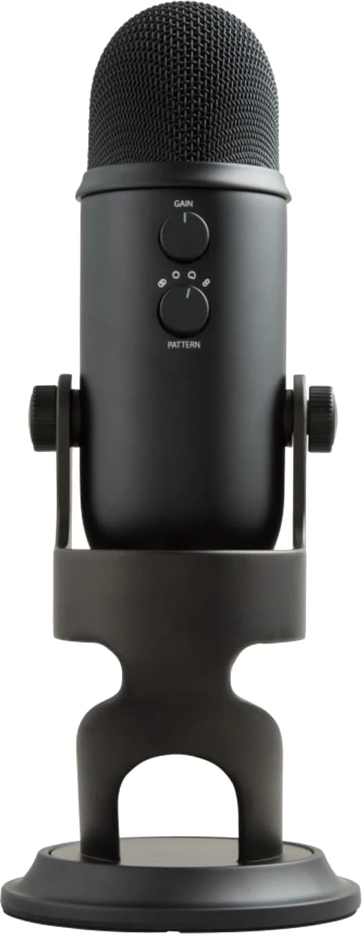 Detalle de Blue Yeti Blackout – USB-Mikrofon mit 4 Richtcharakteristiken für Podcast, YouTube & Musik