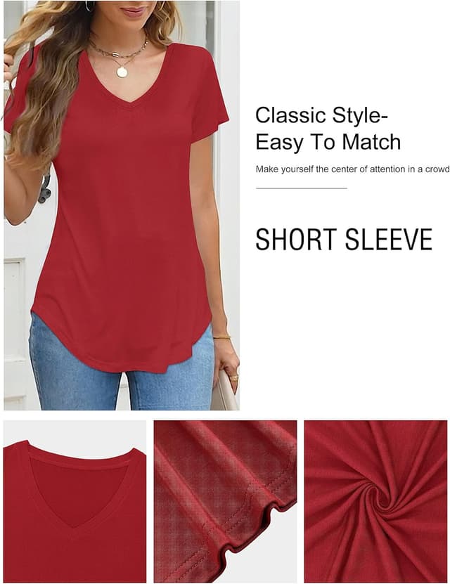 Detalle 2 de Florboom Damen T-Shirt V-Ausschnitt