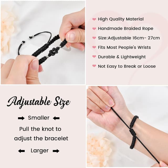 Detalle 2 de VU100 pulsera hilo del destino pareja