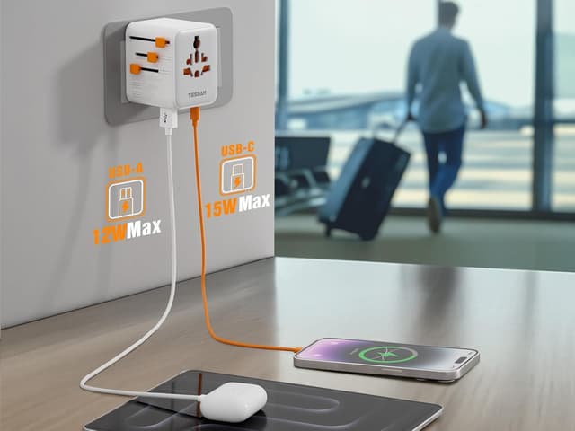 Detalle 2 de TESSAN Adaptador Universal 2 USB C 15W