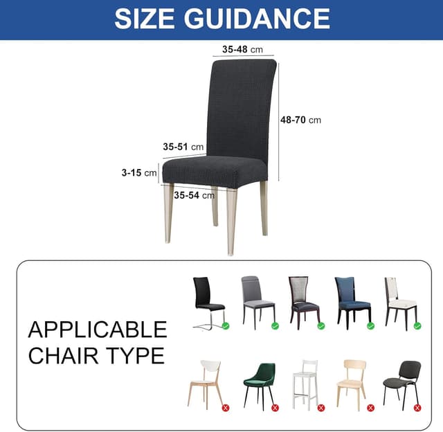 Detalle 2 de Ystyle housse de chaise extensible gris 6 pièces