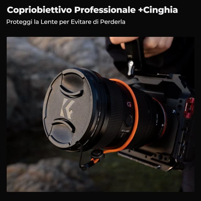 Detalle 2 de K&F CONCEPT filtro UV 82mm con tappo e panno in microfibra, vetro ottico ultra sottile a 18 strati