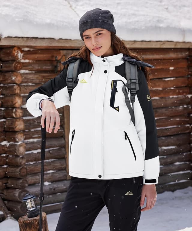 Detalle de TACVASEN Women’s Waterproof Winter Jacket with Detachable Hood