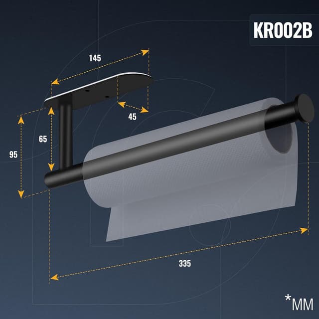 Thumbnail 7 de RICOO KR002-B Dispensador de Papel Cocina 🧻 33.5x9.5x4.5 cm