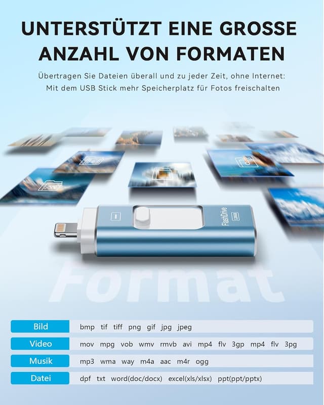 Thumbnail 6 de ROSPE USB Stick 128 GB für iPhone 3-in-1 Speicherstick