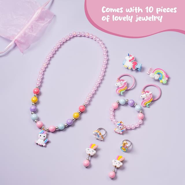 Detalle de ProCase Kinder Musik Box Schmuckkästchen mit Spieluhr Einhorn (mit Schmuckset)