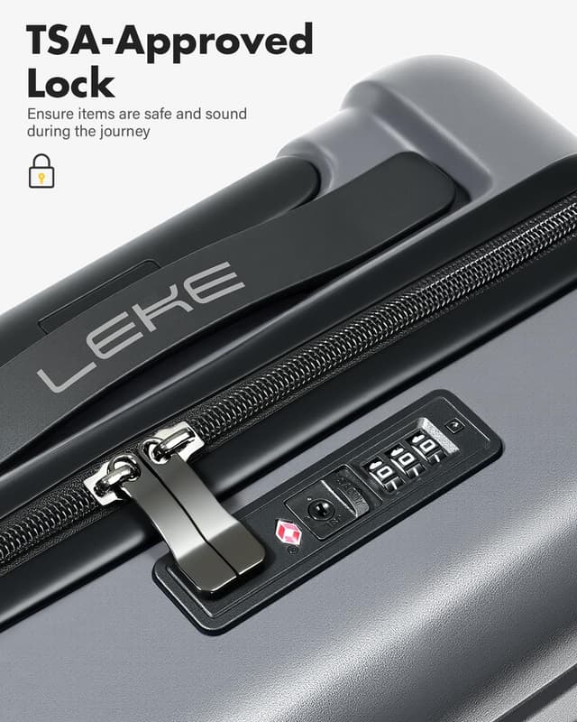 Detalle 1 de Lekesky Cabin Suitcase 55x35x22.5cm with TSA lock (grey) – airline carry-on case