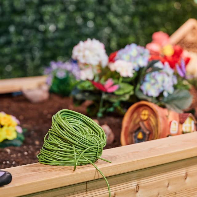 Detalle de Relaxdays lien tubulaire pour plantes en caoutchouc creux vert (50 m x 3 mm)