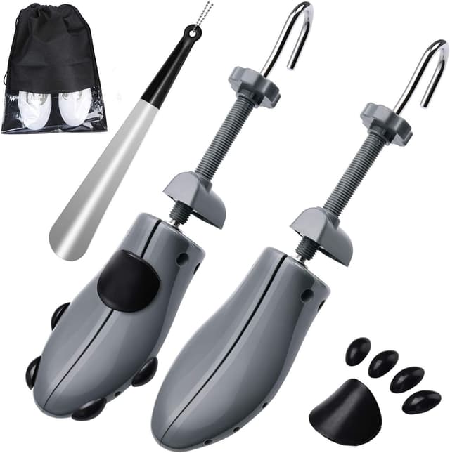Detalle de JJDPARTS 4-Wege Schuhspanner für Herren & Damen mit einstellbarer Länge/Breite und Schuhlöffel