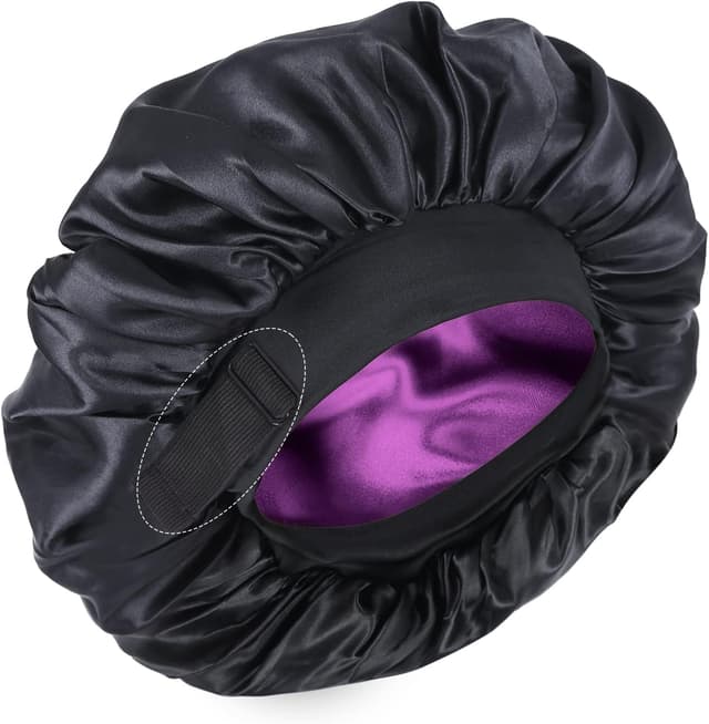 Detalle de XRACEPHOL Silk Bonnet for Sleeping (Double Layer Satin, Adjustable) for Black Women