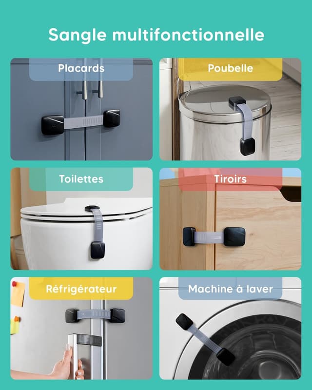 Thumbnail 2 de AYCORN Sangles de Sécurité 8x pour Bébé 🧷