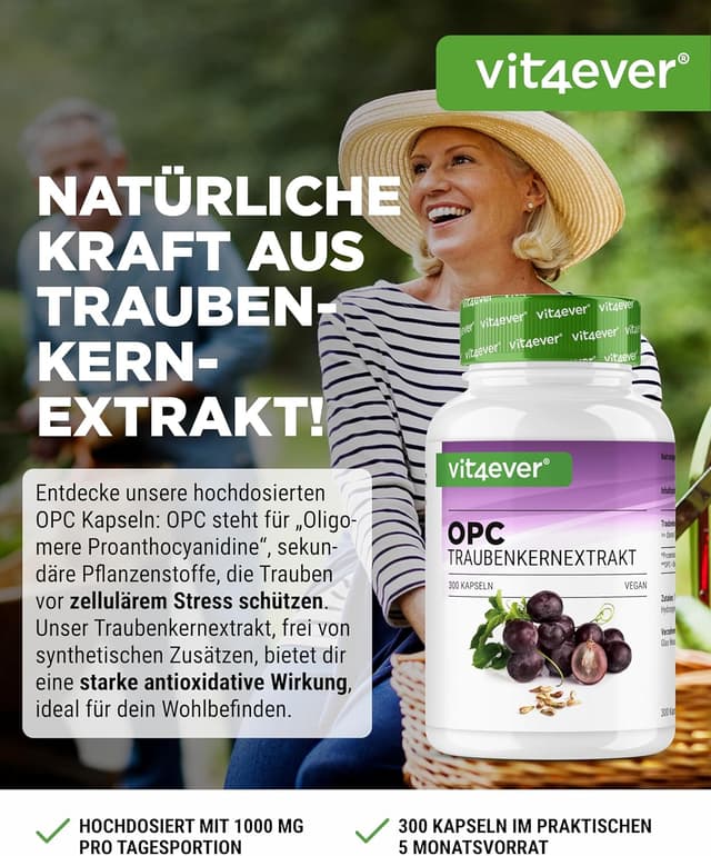 Detalle 2 de OPC Traubenkernextrakt – Hochdosiert 1000 mg pro Kapsel