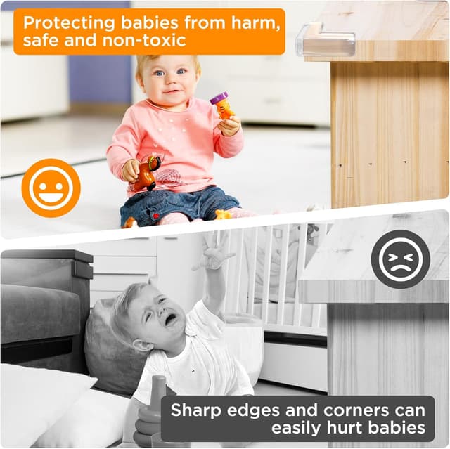 Detalle de Romon lot de 20 protections d’angle et coins de table transparentes pour bébé (2 formes)