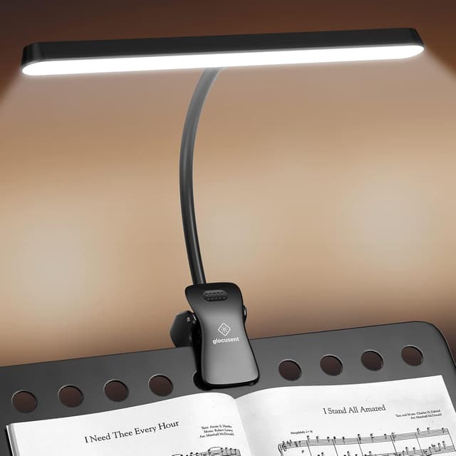 Detalle de Glocusent 57 LED Notenpultleuchte – USB‑C klimmende Augenpflege-Lampe für Klavier mit 3 Farben & 5 Helligkeiten
