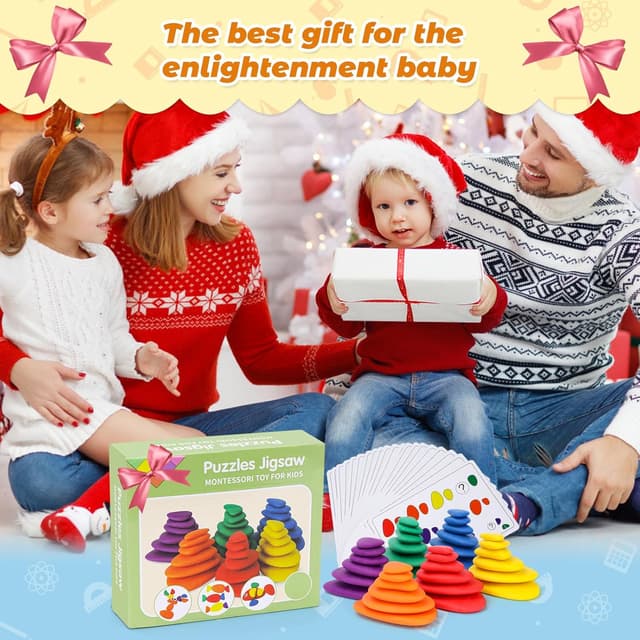 Thumbnail 6 de GiddyGlow Puzzles Montessori stacking toy for age 3-6 đź§©