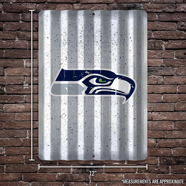 Detalle de Rico Industries NFL Football 12" x 16" Tin Metal Roof Sign for Sports Fans