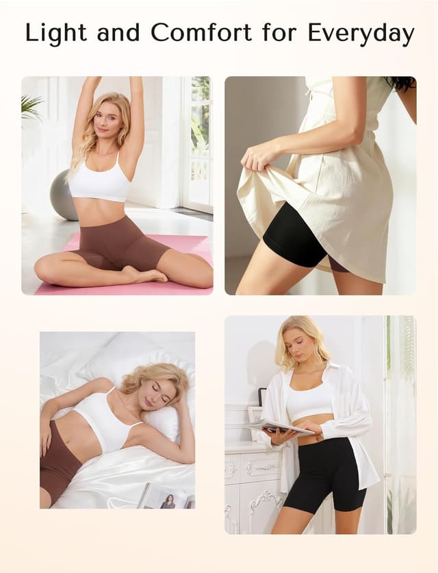 Detalle de VOENXE Cotton Shorts for Women (Boxers/Anti‑Chafing Boyshorts) – 4 Pack